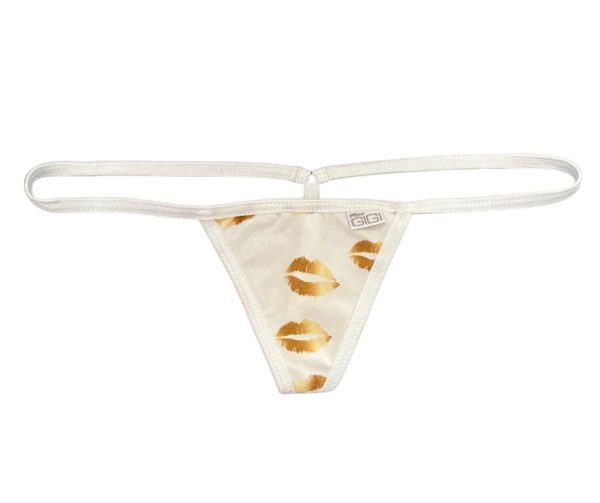 Low Rise Gold Lips G-String 1