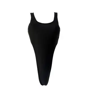 ZAFUL Women Swimsuit Shiny Silky Tie Side High Leg Cheeky Bikini Swimwear  Black L 