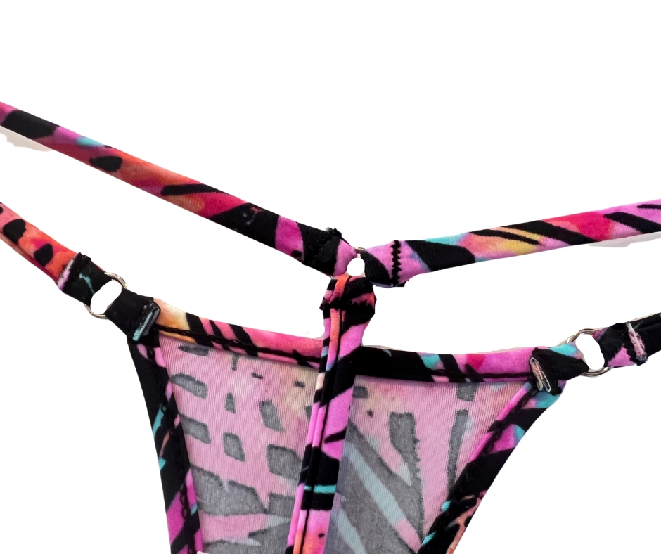  Pink Skull Pattern G-String Thongs for Women No Show