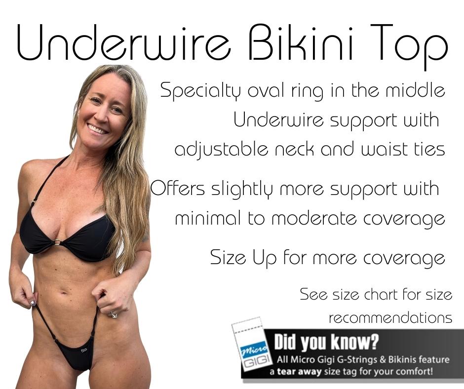 Women's Pour Moi 14300 Mini Maxi Sweetheart Underwire Bikini Swim Top  (Black 36G) 