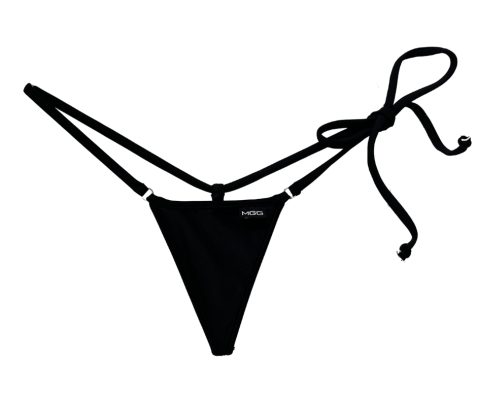 Midnight Black - Single Tie Side Bikini Bottom - Micro Gigi
