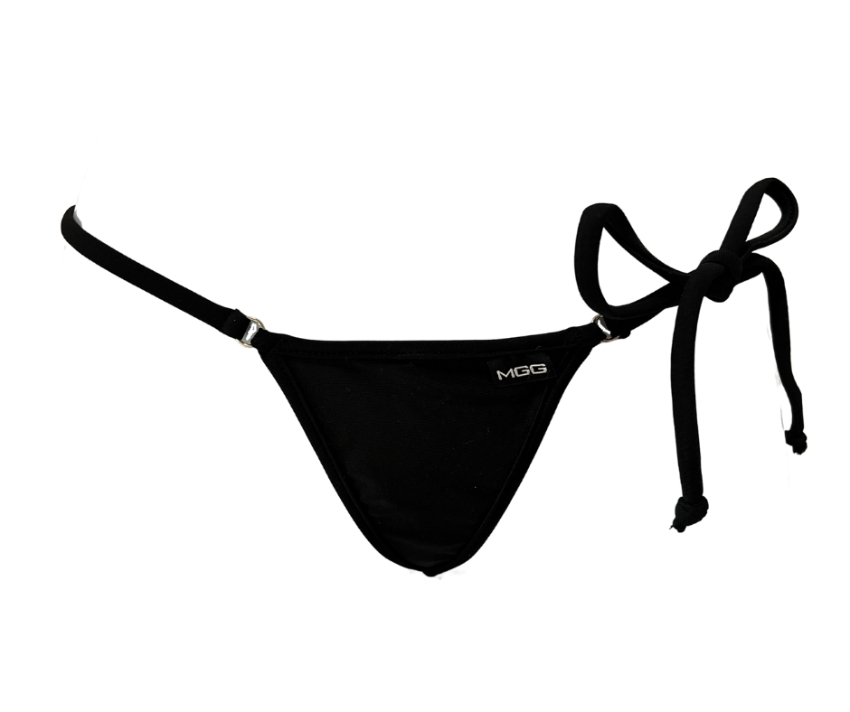 Midnight Black - Single Tie Side Bikini Bottom - Micro Gigi