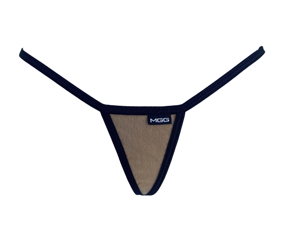 Black & Tan Cotton - Mini G-String Underwear - Micro Gigi