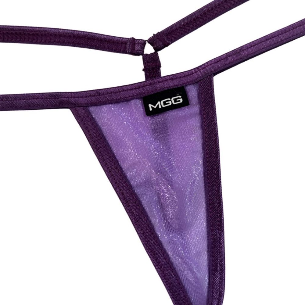 Lilac Sparkle Sheer - Mini G-String Underwear - Micro Gigi