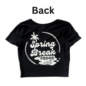 Spring Break Black Crop Top Back Image