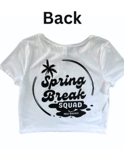 Spring Break White Crop Top Back Image