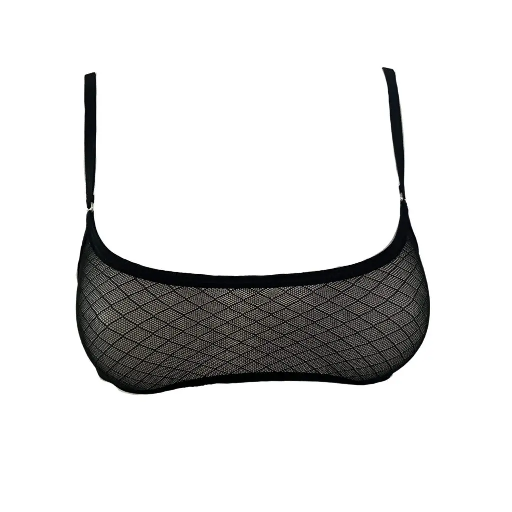 Midnight Black Diamond Mesh - Sheer Leisure Bralette - Image 5