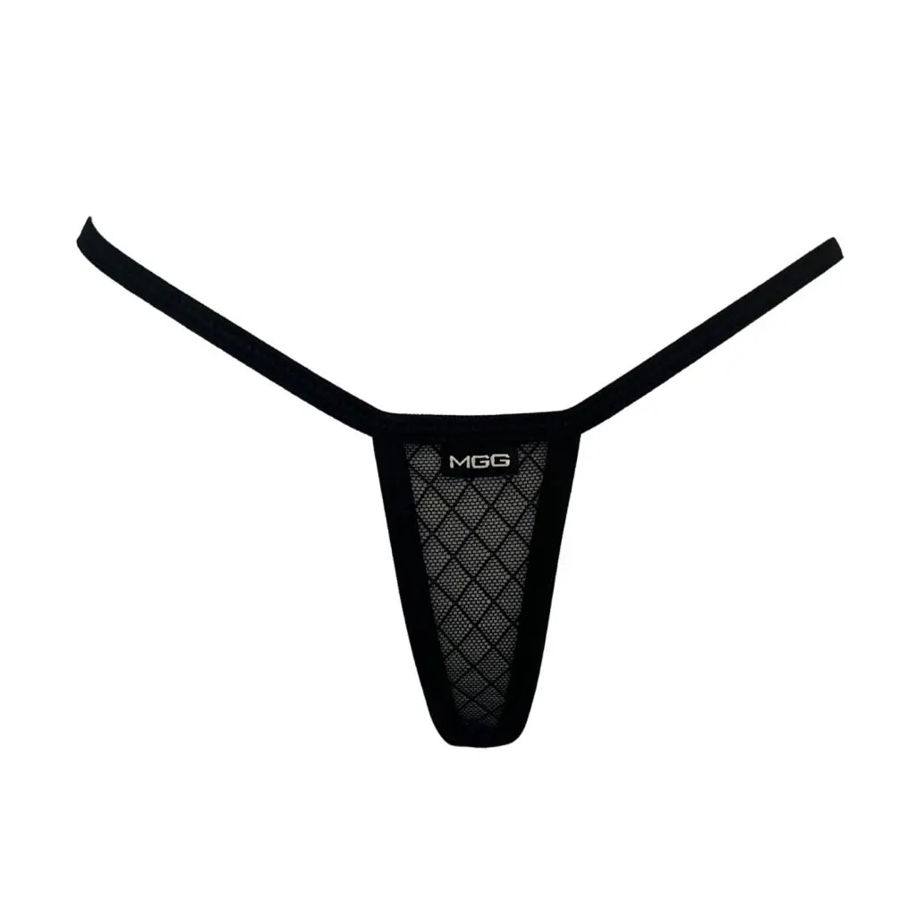 Sheer Black Mesh G String Panties With Red or Black Hearts Extreme