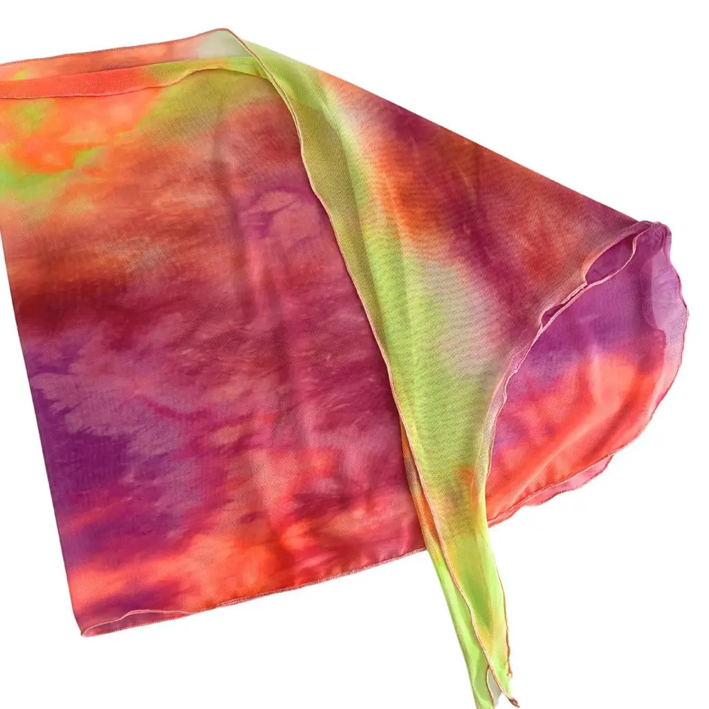Citrus Tie Dye Sheer Sarong Coverup - Image 2
