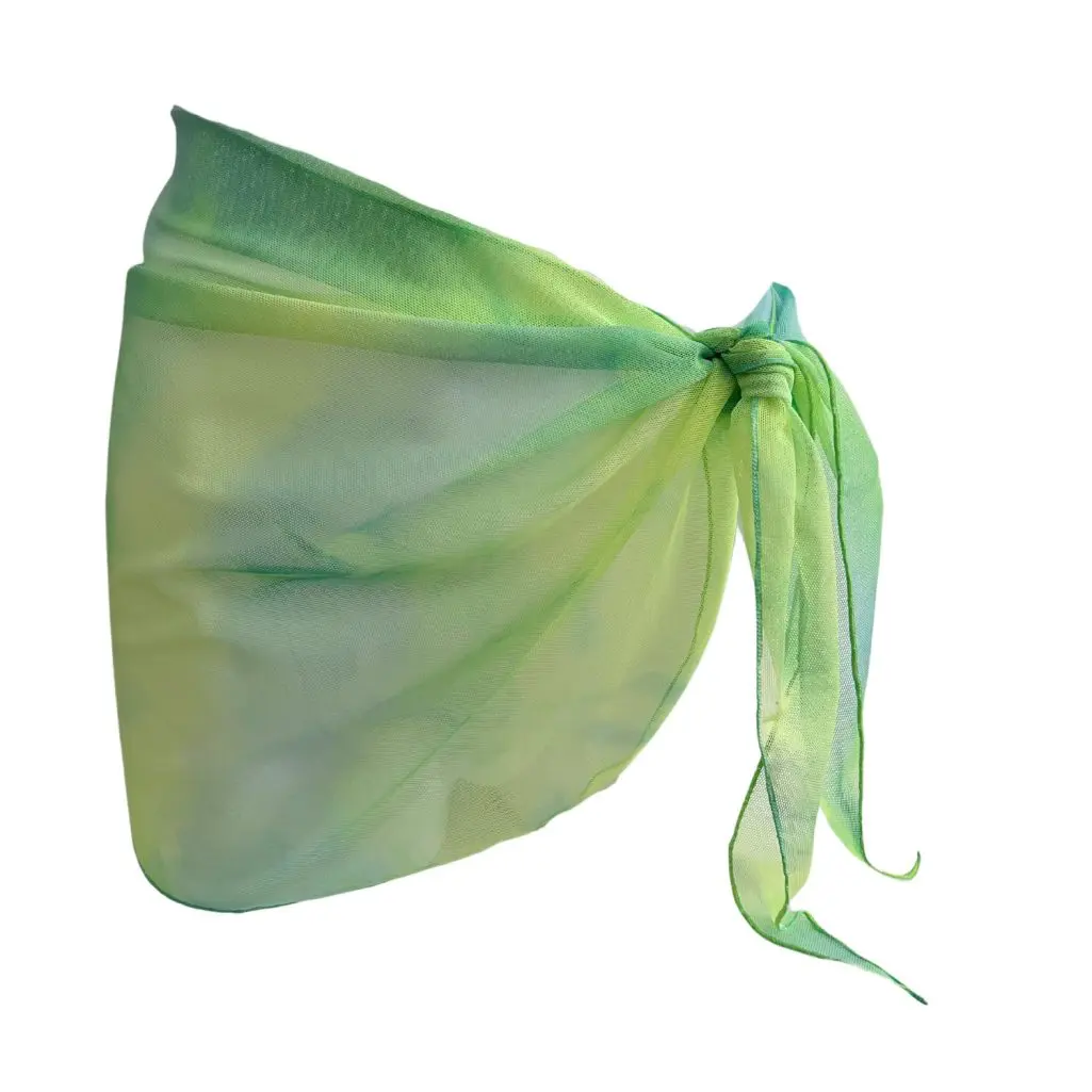 Neon Blue Yellow Sheer Sarong