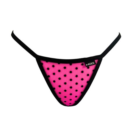 hot pink polka dot low rise g-string