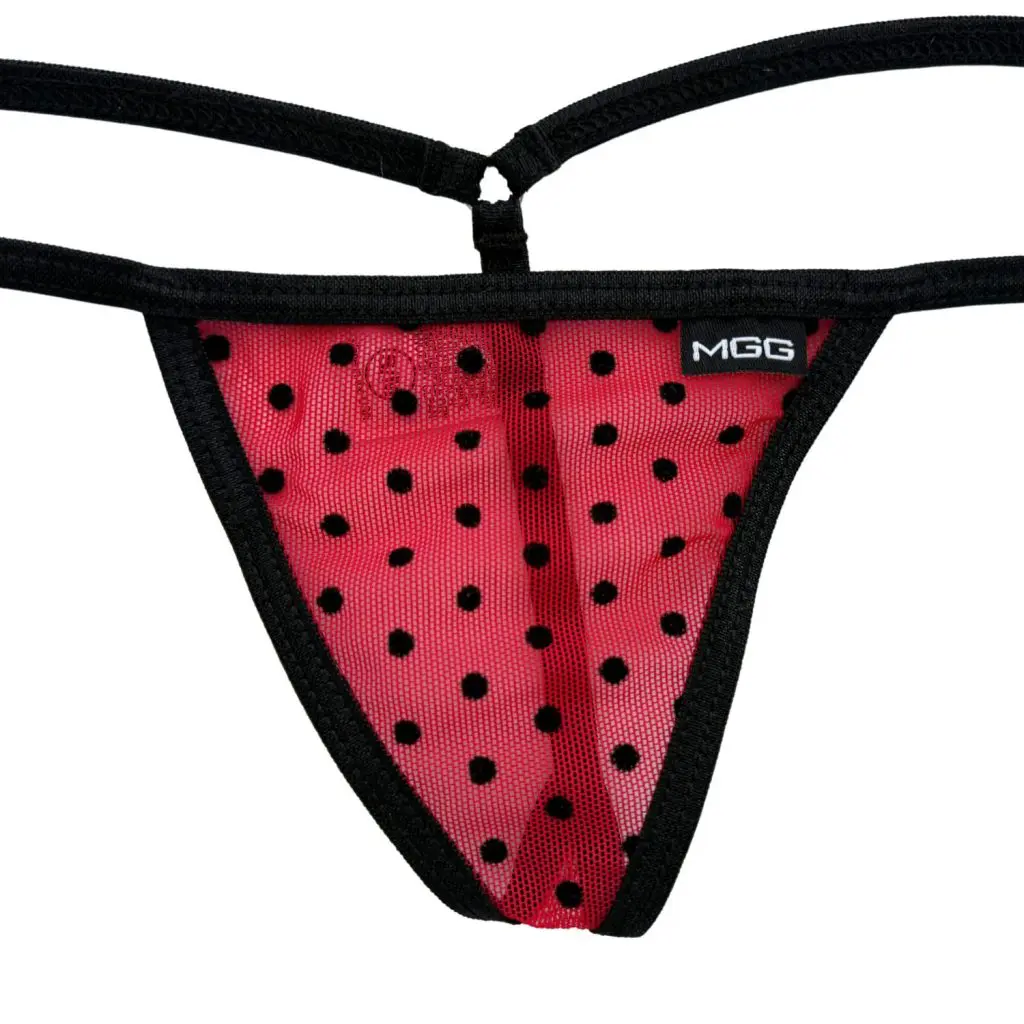 Apple Red Polka Dot - Low Rise Sheer G-String - Image 4