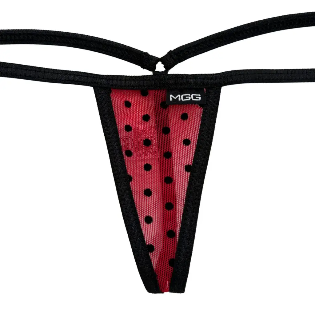 Apple Red Polka Dot - Mini Sheer G-String - Image 2