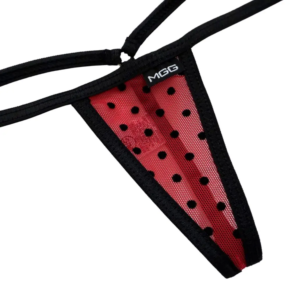 Apple Red Polka Dot - Mini Sheer G-String - Image 3