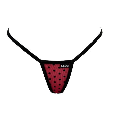 red polka dots mini g-string