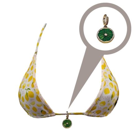 lime wedge bikini top charm