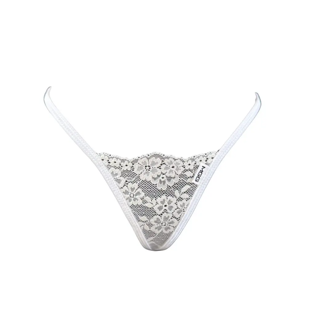angel white lace thong