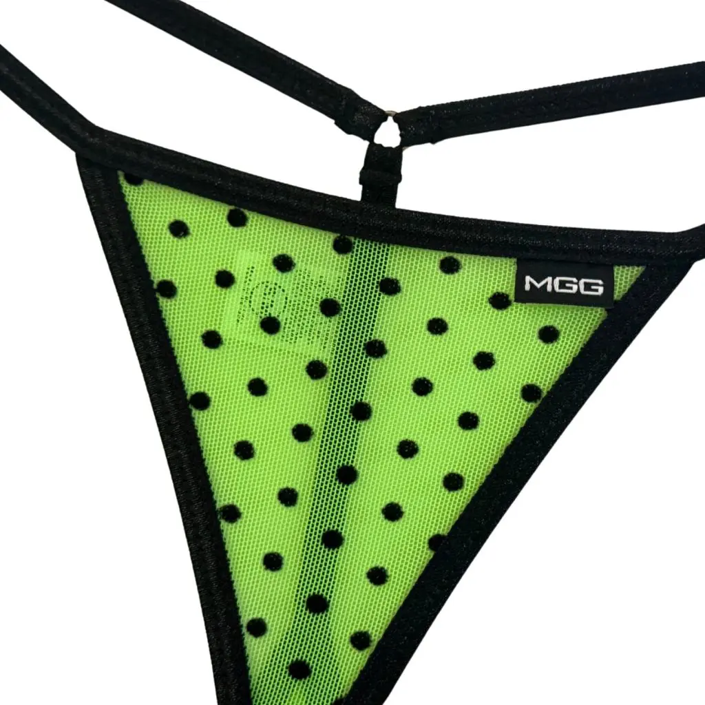 Neon Polka Dot - Low Rise Sheer G-String - Image 2