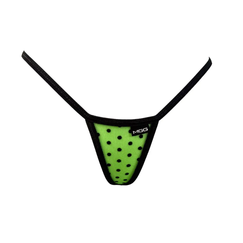 neon polka dot mini g-string