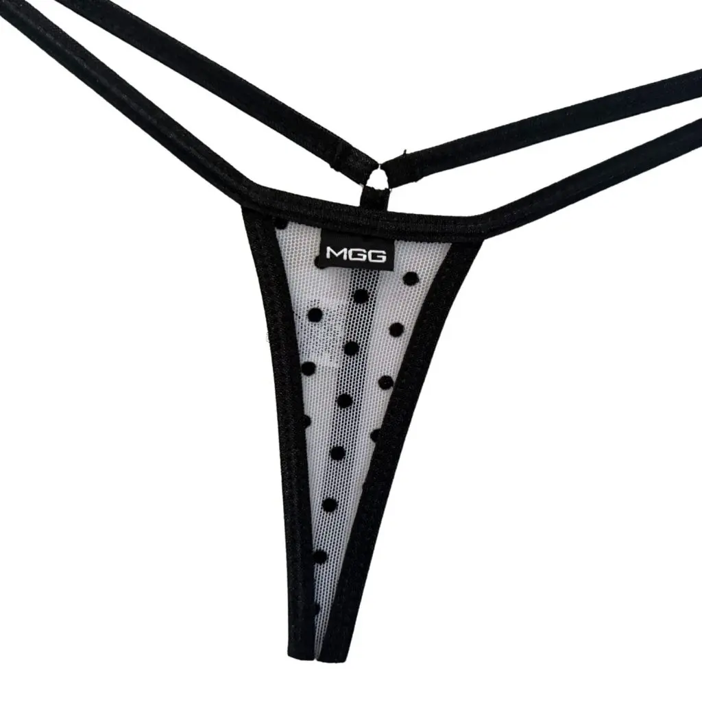 White Polka Dot - Extreme Sheer G-String - Image 4