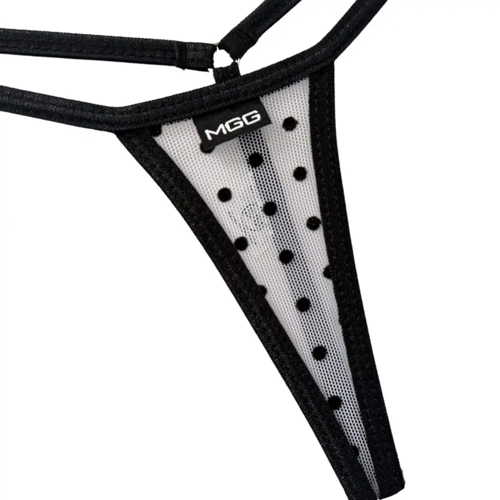 White Polka Dot - Extreme Sheer G-String - Image 2