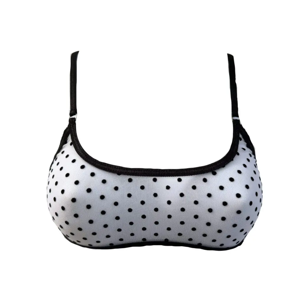 white polka dot leisure bralette