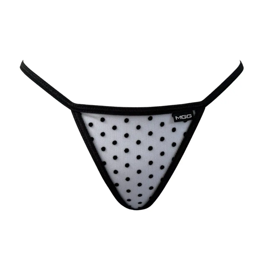 white polka dot low rise g-string