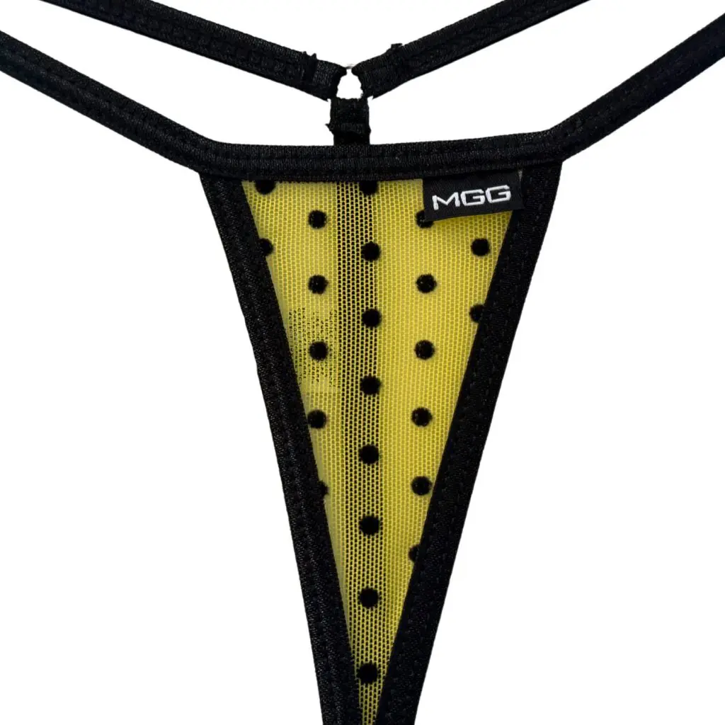 Yellow Polka Dot - Mini Sheer G-String - Image 4