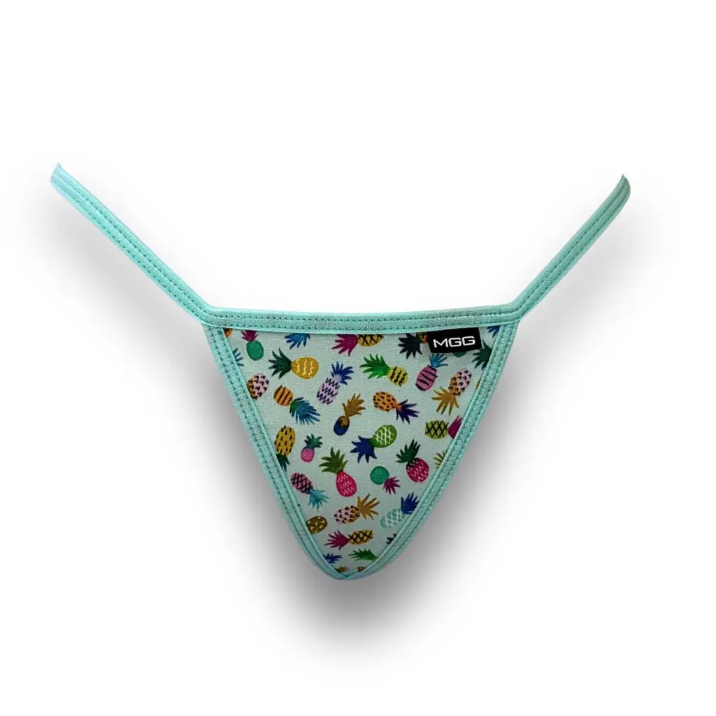 pineapple rainbow aqua low rise