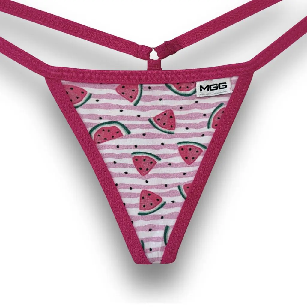 Summer Watermelon - Pink- Low Rise Cotton G-String - Image 2