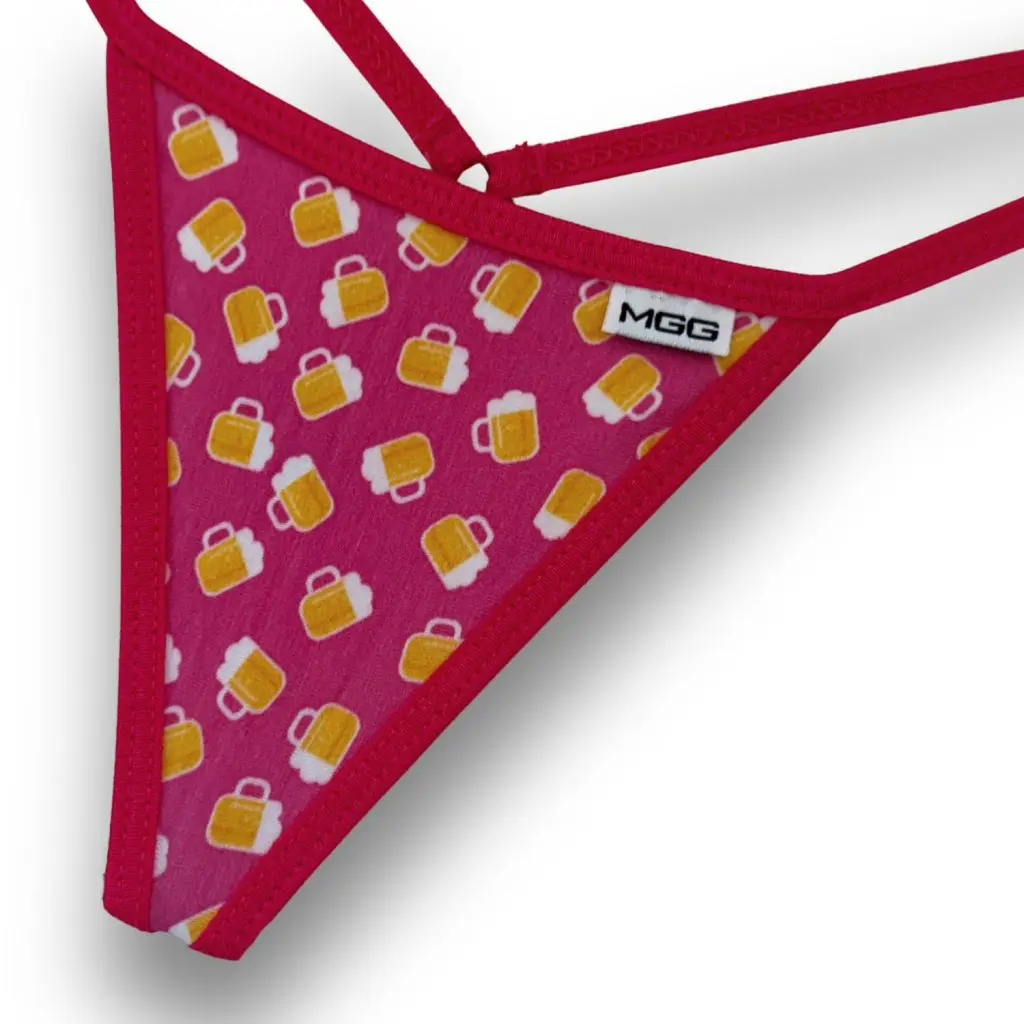 Beer Mugs - Pink - Low Rise Cotton G-String - Image 3
