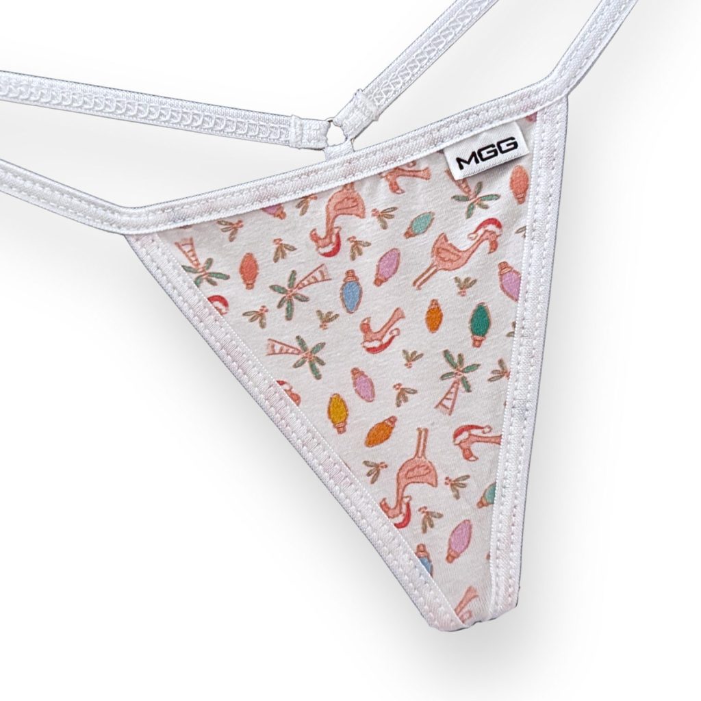 Flamingo Christmas - Cotton - Low Rise G-String - Image 3