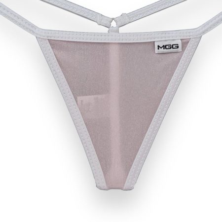 Alternative view of Light Pink & White - Sparkle Sheer - Low Rise G-String Underwear